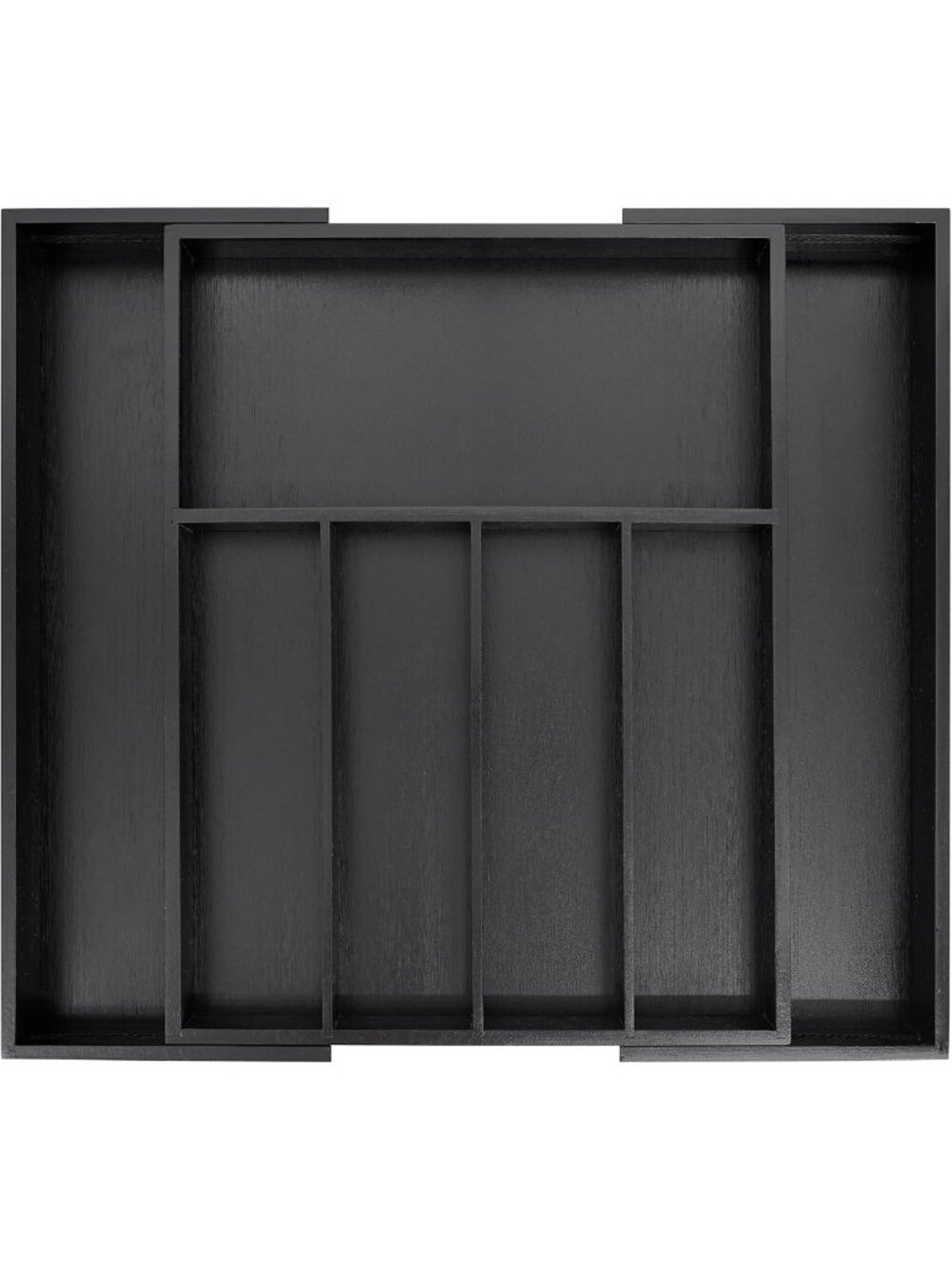 Large Black Bamboo Drawer Organizer - Eco-Friendly Storage Solution for Home